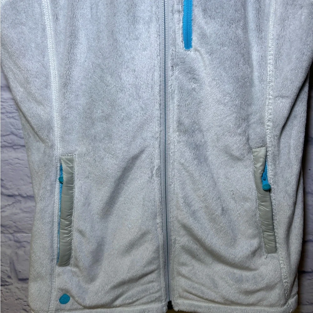 Outdoor Research Vest Womens Size SP Fleece Hooded Gray Blue Warm Winter